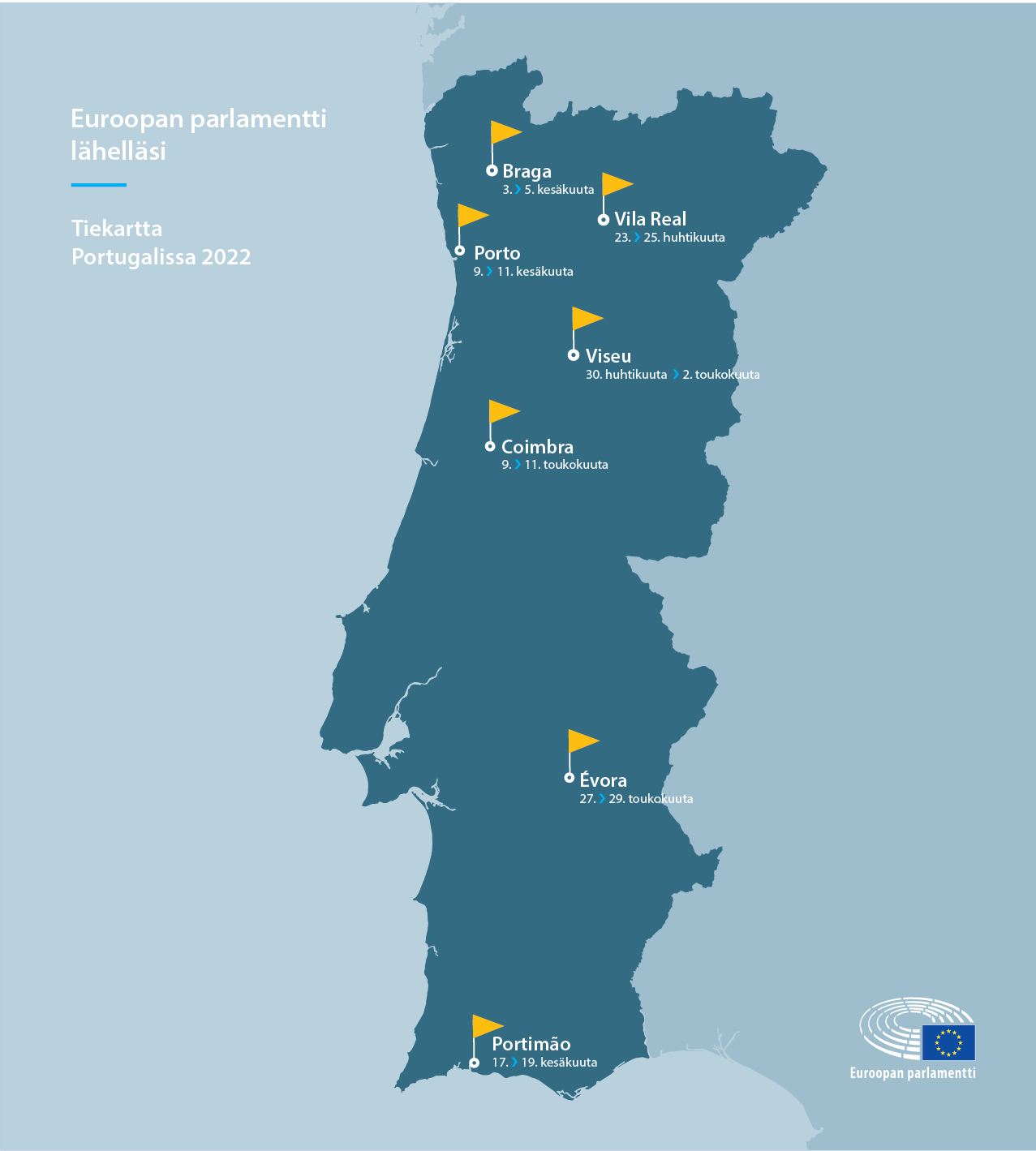 Tiekartta Portugalissa 2022